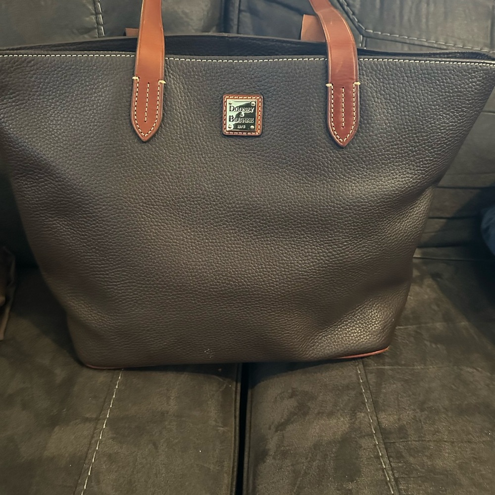 Dooney & Bourke Brown Leather Tote with Structured Design